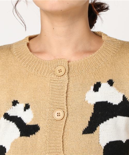 MERLOT（メルロー）の「パンダ柄ニットカーディガン2502（カーディガン