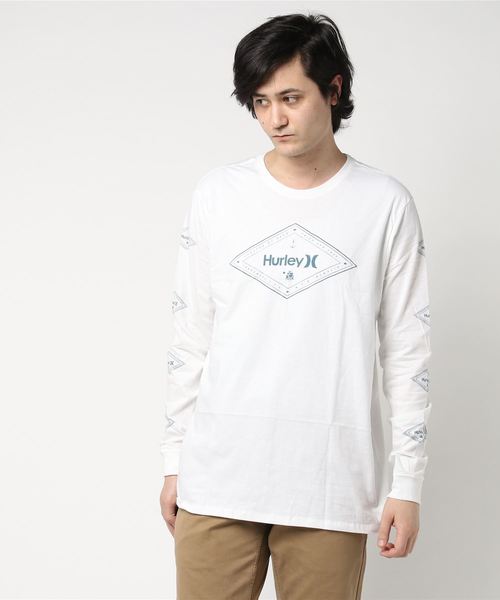 Hurley (ハーレー)の「M HRLY WAYWARD TIDE TEE LS/ハーレー 長袖 ロンT 袖プリント(Tシャツ/カットソー・メンズ・グレー/ホワイト/ブラック・LARGE/MEDIUM/SMALL)」の2枚目の写真