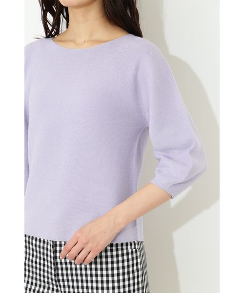 NATURAL BEAUTY BASIC（ナチュラルビューティーベーシック）の「◆［MADE IN JAPAN］ラメホールガーメントニット（ニット/セーター・レディース・ホワイト系その他/ベージュ/パープル・MEDIUM）」の10枚目の写真