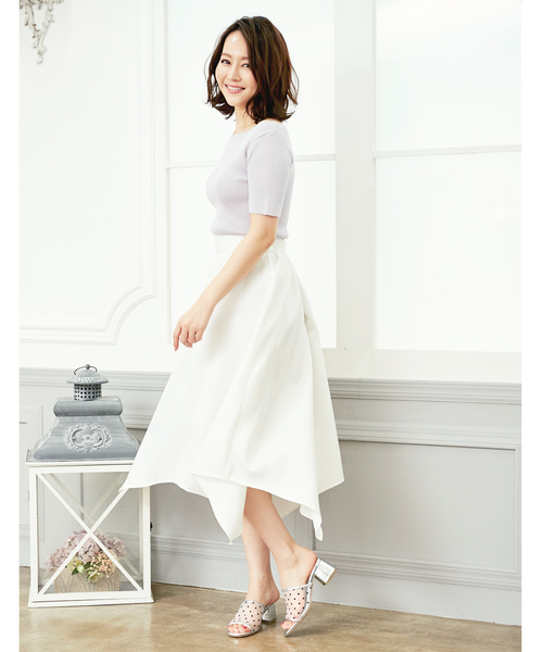 KOBE LETTUCE（コウベレタス）の「ドットチュールチャンキーヒールサボサンダル/レディースシューズ/靴/クリア/スリッパサンダル[I1532]（サンダル・レディース・シルバー/ホワイト/ブラック・L/LL/M/S）」の6枚目の写真