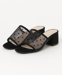 KOBE LETTUCE | ドットチュールチャンキーヒールサボサンダル/レディースシューズ/靴[I1532](サンダル)