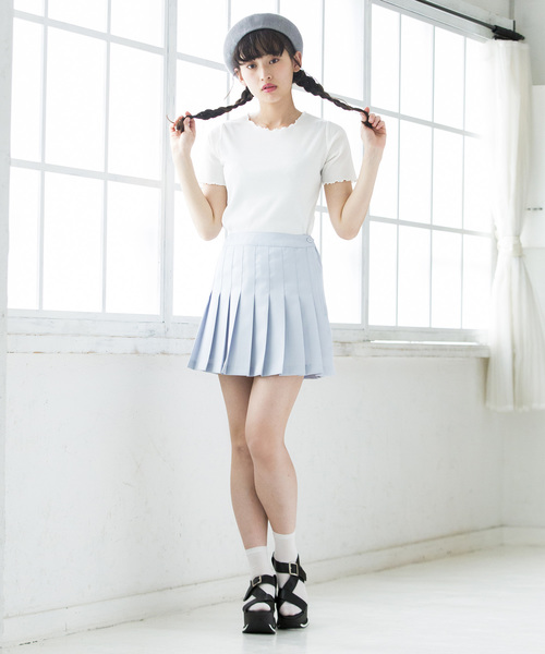 WEGO（ウィゴー）の「WEGO/プリーツミニスカート（スカート・レディース・ホワイト/ブラック/サックスブルー/ピンク・MEDIUM/SMALL）」の8枚目の写真