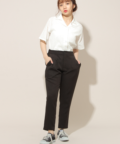 apres jour（アプレジュール）の「ベーシックリラテーパードパンツ【ZOZOTOWN限定アイテム】（その他パンツ・レディース・ブラック/ダークブラウン・フリー）」の12枚目の写真