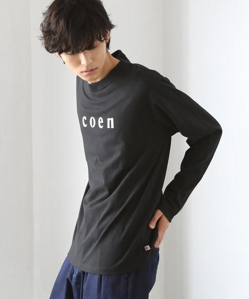coen(コーエン)の「coenロゴプリントロンT(Tシャツ/カットソー・メンズ・ホワイト/ブラック・MEDIUM/SMALL/X-LARGE/LARGE)」の3枚目の写真