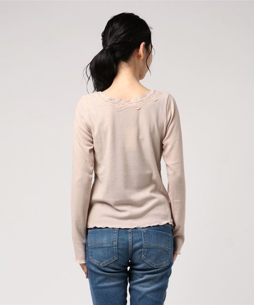 archives（アルシーヴ）の「衿レース伸ばしメロープルオーバー（Tシャツ/カットソー・レディース・ブラック/グレー/ベージュ/ピンク系その他/オフホワイト/ブラウン・MEDIUM）」の8枚目の写真