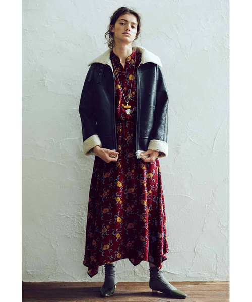 MEDE19F（メデジュウキュウ）の「ＭＥＤＥ１９Ｆ　フェイクムートンのＢ－３ジャケット/ボアコート（その他アウター・レディース・ブラック・MEDIUM/LARGE/X-LARGE）」の15枚目の写真