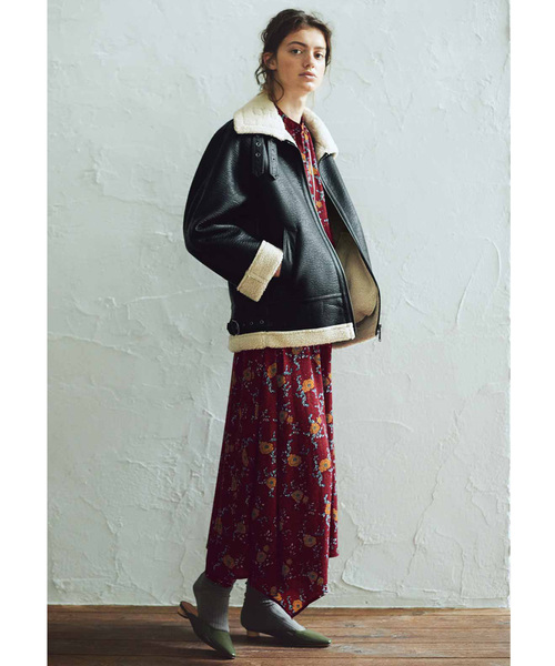 MEDE19F（メデジュウキュウ）の「ＭＥＤＥ１９Ｆ　フェイクムートンのＢ－３ジャケット/ボアコート（その他アウター・レディース・ブラック・MEDIUM/LARGE/X-LARGE）」の16枚目の写真