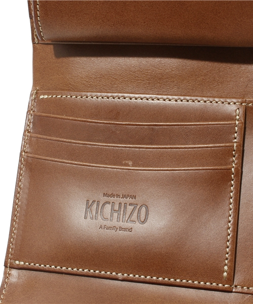 KICHIZO 財布 茶　三つ折り　新品未使用　キチゾウ　ウォレット　牛革製 KICHIZO ブラウン 三つ折り財布 KICHIZO 財布 茶 三つ折り 新品