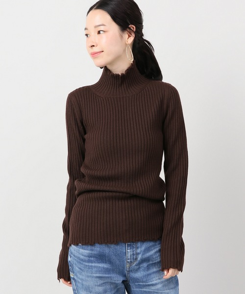 SLOBE IENA(スローブイエナ)の「COVERT×SLOBE別注 リブタートル二ット(ニット/セーター・レディース・ブラック/ブラウン/カーキ・FREE)」の2枚目の写真