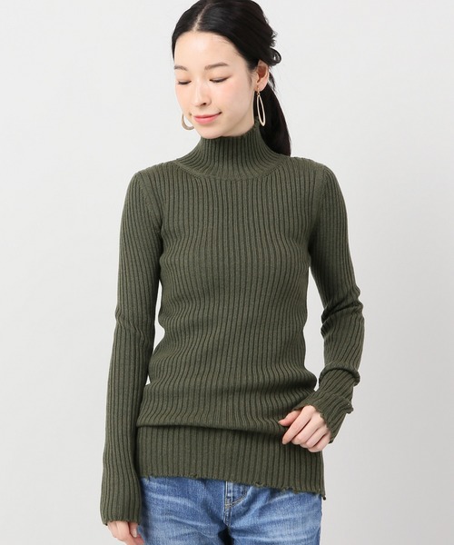 SLOBE IENA(スローブイエナ)の「COVERT×SLOBE別注 リブタートル二ット(ニット/セーター・レディース・ブラック/ブラウン/カーキ・FREE)」の3枚目の写真
