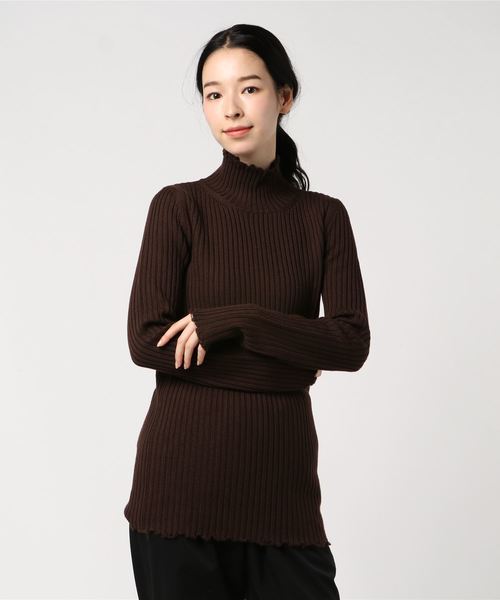 SLOBE IENA(スローブイエナ)の「COVERT×SLOBE別注 リブタートル二ット(ニット/セーター・レディース・ブラック/ブラウン/カーキ・FREE)」の8枚目の写真