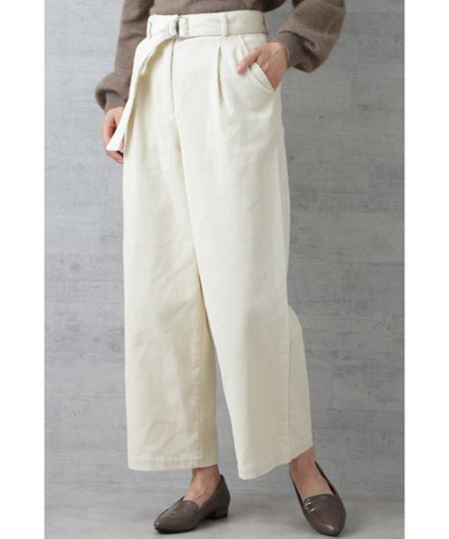 NATURAL BEAUTY BASIC（ナチュラルビューティーベーシック）の「【otonaMUSE 12月号掲載】コーデュロイワイドパンツ（その他パンツ・レディース・オフホワイト/キャメル・MEDIUM/SMALL）」の2枚目の写真