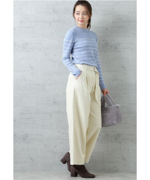 NATURAL BEAUTY BASIC（ナチュラルビューティーベーシック）の「【otonaMUSE 12月号掲載】コーデュロイワイドパンツ（その他パンツ・レディース・オフホワイト/キャメル・MEDIUM/SMALL）」の11枚目の写真