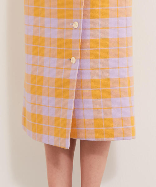 EMMEL REFINES（エメルリファインズ）の「【EMMEL REFINES】SMF T/C チェック ラップライクスカート（スカート・レディース・ライラック/ブラック・XS/M/S）」の12枚目の写真