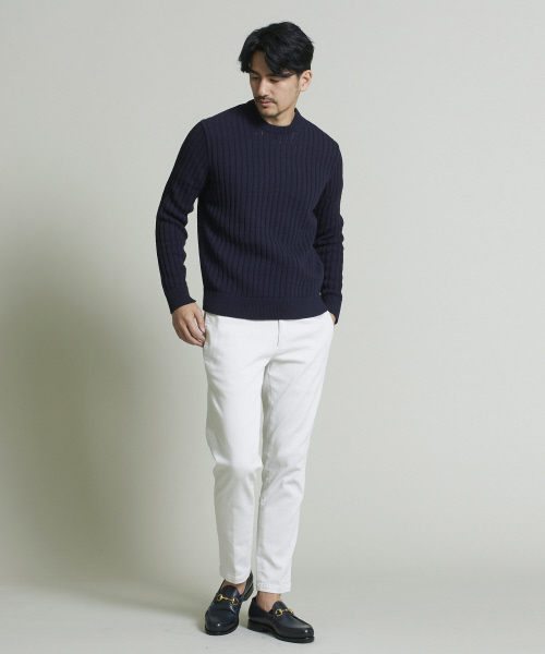 DESIGNWORKS(デザインワークス)の「インポート糸クルーネックニット(ニット/セーター・メンズ・ベージュ/ダークネイビー・S/M/L)」の18枚目の写真
