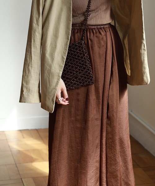 TODAYFUL（トゥデイフル）の「ラウンドヘムマキシスカート（スカート・レディース・ベージュ/ブラウン・FREE）」の6枚目の写真