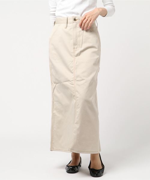 UNIVERSAL OVERALL(ユニバーサルオーバーオール)の「【UNIVERSAL OVERALL】PAINTER SKIRT(スカート・レディース・ベージュ/ネイビー/ブラウン/アイボリー/ブラック・MEDIUM/LARGE)」の2枚目の写真