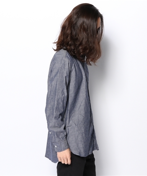 AMERICAN RAG CIE（アメリカンラグシー）の「AMERICAN RAG CIE スタンドカラーロングシャツ 107-ANB-M141-SH001（シャツ/ブラウス・メンズ・ネイビー/ホワイト・2/1）」の4枚目の写真