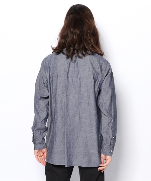 AMERICAN RAG CIE（アメリカンラグシー）の「AMERICAN RAG CIE スタンドカラーロングシャツ 107-ANB-M141-SH001（シャツ/ブラウス・メンズ・ネイビー/ホワイト・2/1）」の5枚目の写真