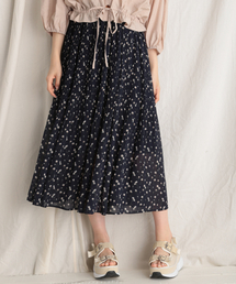 Heather | シフォンハナガラプリーツスカート　833121(スカート)
