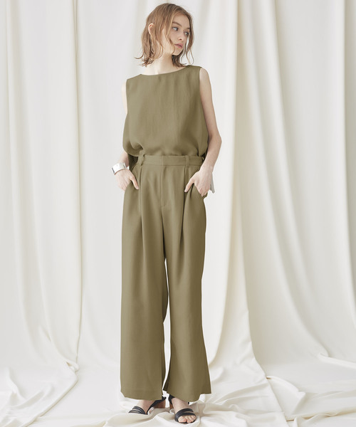 STUDIOUS(ステュディオス)の「【STUDIOUS】リネンライク サイドスリット セットアップワイドパンツ(その他パンツ・レディース・ブラック/ベージュ/ライトカーキ・1/0)」の12枚目の写真