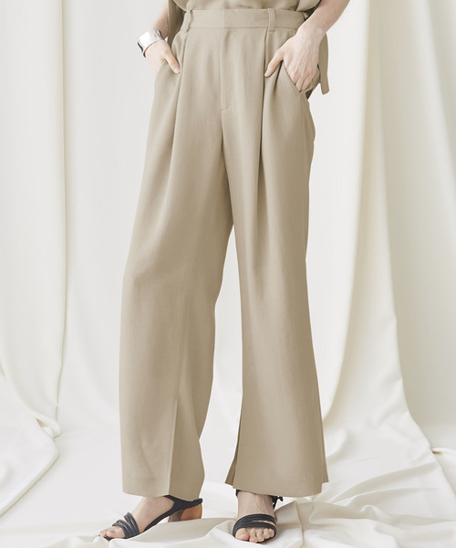 STUDIOUS(ステュディオス)の「【STUDIOUS】リネンライク サイドスリット セットアップワイドパンツ(その他パンツ・レディース・ブラック/ベージュ/ライトカーキ・1/0)」の18枚目の写真