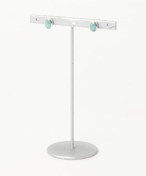 TONE SELECT GOODS(トーンセレクトグッズ)の「【925 SILVER ACC】オーバルストーンピアス6×8 SV925(OG)(ピアス(両耳用)・レディース・ホワイト/ブラック/ターコイズブルー/ブルー/レッド/グリーン/A・FREE)」の11枚目の写真