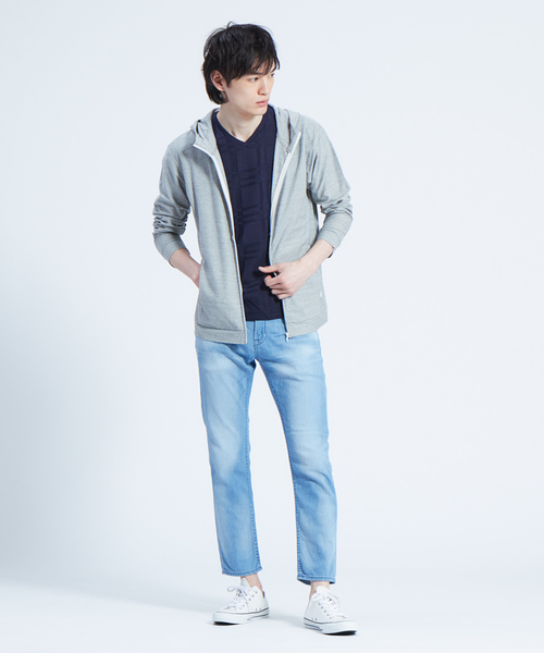 ABAHOUSE GRAY（アバハウスグレイ）の「【展開店舗限定】チェックVネック半袖Tシャツ（Tシャツ/カットソー・メンズ・ホワイト/ブラック/ネイビー/グレイッシュベージュ/オレンジ系その他・46/48）」の12枚目の写真