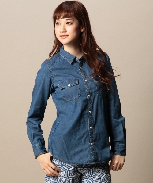 BEAUTY&YOUTH UNITED ARROWS(ビューティーアンドユースユナイテッドアローズ)の「BYBC 5OZ ダンガリーシャツ ◆(シャツ/ブラウス・レディース・ライトブルー/ロイヤルブルー・MEDIUM/SMALL)」の14枚目の写真