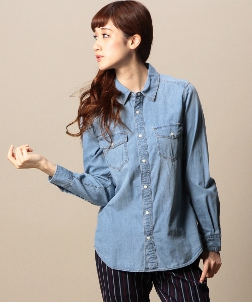 BEAUTY&YOUTH UNITED ARROWS(ビューティーアンドユースユナイテッドアローズ)の「BYBC 5OZ ダンガリーシャツ ◆(シャツ/ブラウス・レディース・ライトブルー/ロイヤルブルー・MEDIUM/SMALL)」の15枚目の写真