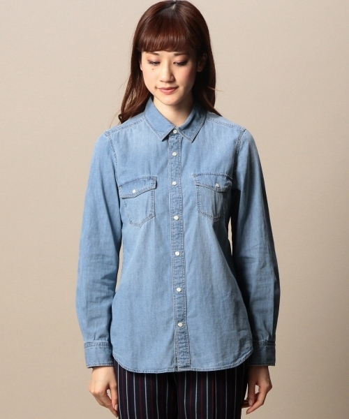 BEAUTY&YOUTH UNITED ARROWS(ビューティーアンドユースユナイテッドアローズ)の「BYBC 5OZ ダンガリーシャツ ◆(シャツ/ブラウス・レディース・ライトブルー/ロイヤルブルー・MEDIUM/SMALL)」の6枚目の写真