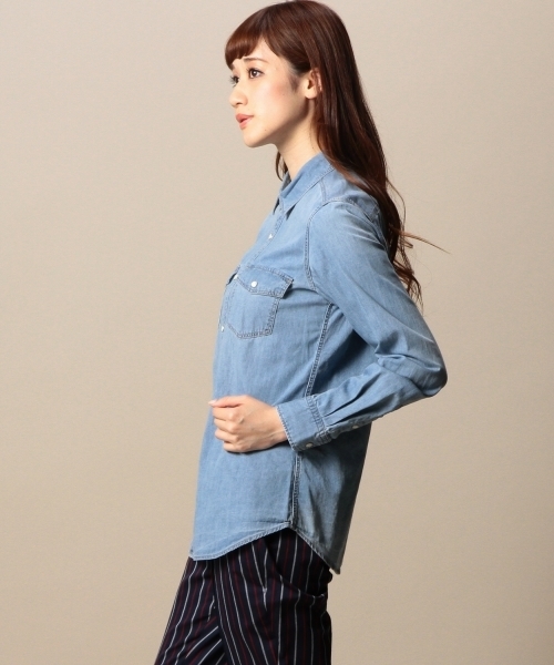 BEAUTY&YOUTH UNITED ARROWS(ビューティーアンドユースユナイテッドアローズ)の「BYBC 5OZ ダンガリーシャツ ◆(シャツ/ブラウス・レディース・ライトブルー/ロイヤルブルー・MEDIUM/SMALL)」の7枚目の写真