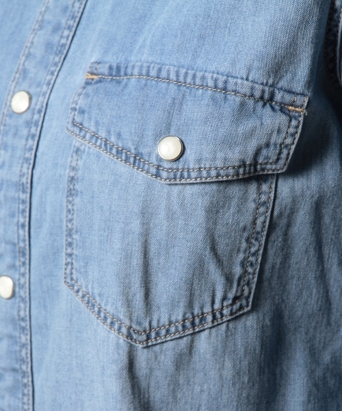 BEAUTY&YOUTH UNITED ARROWS(ビューティーアンドユースユナイテッドアローズ)の「BYBC 5OZ ダンガリーシャツ ◆(シャツ/ブラウス・レディース・ライトブルー/ロイヤルブルー・MEDIUM/SMALL)」の9枚目の写真