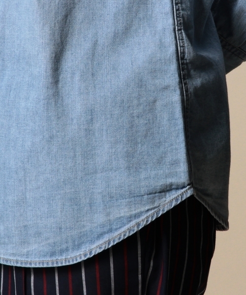 BEAUTY&YOUTH UNITED ARROWS(ビューティーアンドユースユナイテッドアローズ)の「BYBC 5OZ ダンガリーシャツ ◆(シャツ/ブラウス・レディース・ライトブルー/ロイヤルブルー・MEDIUM/SMALL)」の4枚目の写真