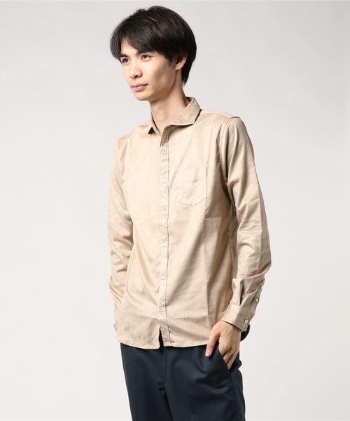 GOSTAR DE FUGA(ゴスタール ジフーガ)の「スエードスタンドカラーシャツ(シャツ/ブラウス・メンズ・ブラック/ベージュ/グレー・M/L)」の3枚目の写真