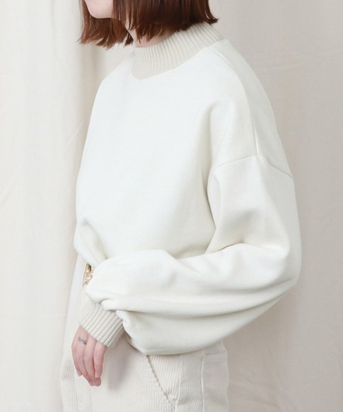 PairPair(ペアペア)の「リブ付きハイネックプルオーバー(スウェット・レディース・ブラック/ベージュ/アイボリー/モカ/ブラウン系その他/ライトグリーン/スモークピンク・FREE)」の3枚目の写真