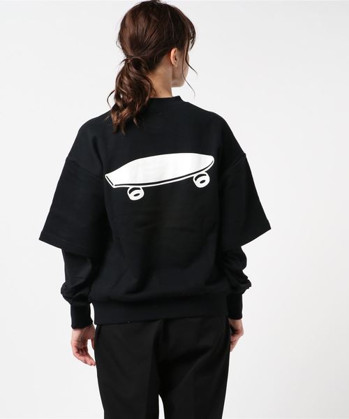 VANS(バンズ)の「VANS/バンズ VA19FW-GC03 レイヤードトレーナー(スウェット・レディース・ホワイト/ブラック/レッド・S/M)」の5枚目の写真