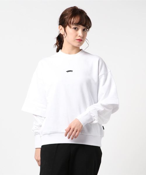 VANS(バンズ)の「VANS/バンズ VA19FW-GC03 レイヤードトレーナー(スウェット・レディース・ホワイト/ブラック/レッド・S/M)」の12枚目の写真