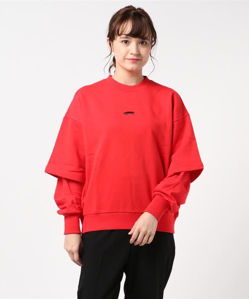 VANS(バンズ)の「VANS/バンズ VA19FW-GC03 レイヤードトレーナー(スウェット・レディース・ホワイト/ブラック/レッド・S/M)」の10枚目の写真