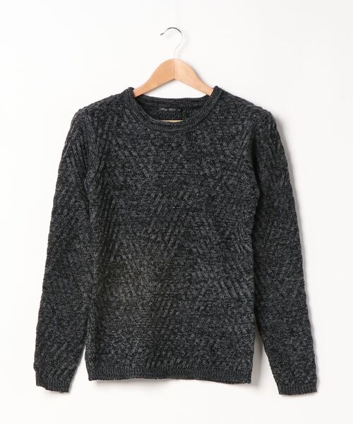 NO WAY（ノーウェイ）の「/Bling Leads/ダイヤ柄ニット（ニット/セーター・レディース・杢グレー/ブラック/ブラック系その他/カーキ/ベージュ/パープル/ホワイト/レッド・MEDIUM/LARGE）」の4枚目の写真