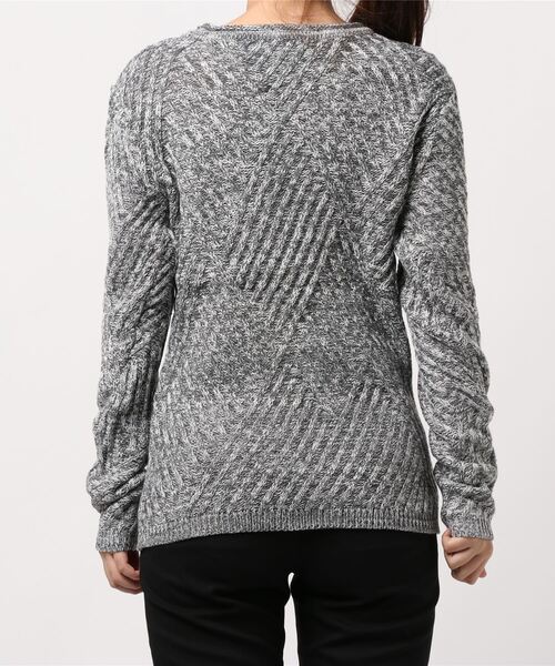 NO WAY（ノーウェイ）の「/Bling Leads/ダイヤ柄ニット（ニット/セーター・レディース・杢グレー/ブラック/ブラック系その他/カーキ/ベージュ/パープル/ホワイト/レッド・MEDIUM/LARGE）」の10枚目の写真