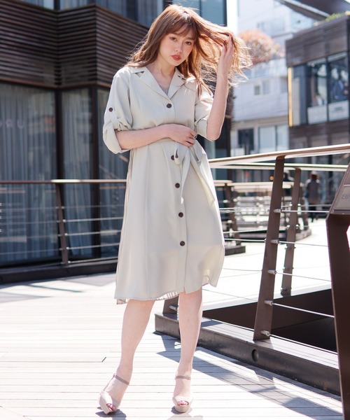 LIPSERVICE（リップサービス）の「バックプリーツシアーロングシャツ（シャツ/ブラウス・レディース・ブラック/ミント/ライトベージュ・FREE）」の3枚目の写真