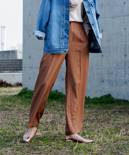 DouDou（ドゥドゥ）の「麻調合繊センプレパンツ（その他パンツ・レディース・オフホワイト/ミント/モカ/ピンク・38/36）」の3枚目の写真