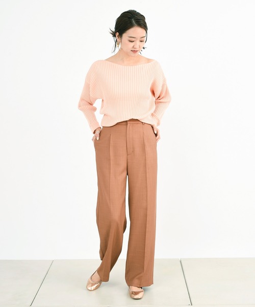 DouDou（ドゥドゥ）の「麻調合繊センプレパンツ（その他パンツ・レディース・オフホワイト/ミント/モカ/ピンク・38/36）」の13枚目の写真