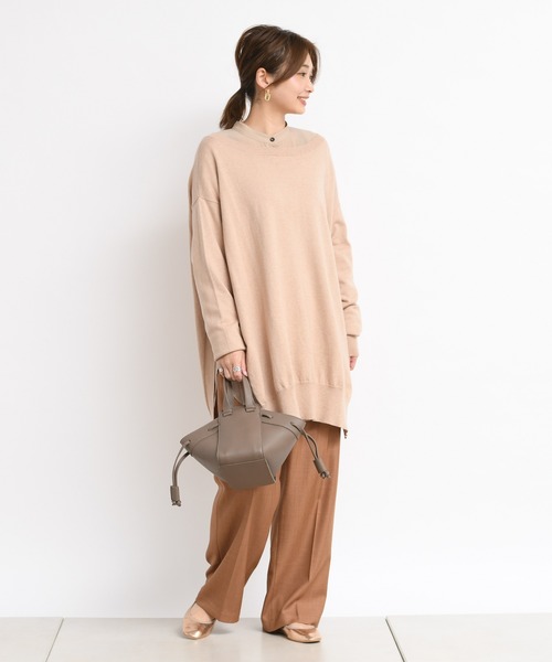 DouDou（ドゥドゥ）の「麻調合繊センプレパンツ（その他パンツ・レディース・オフホワイト/ミント/モカ/ピンク・38/36）」の5枚目の写真