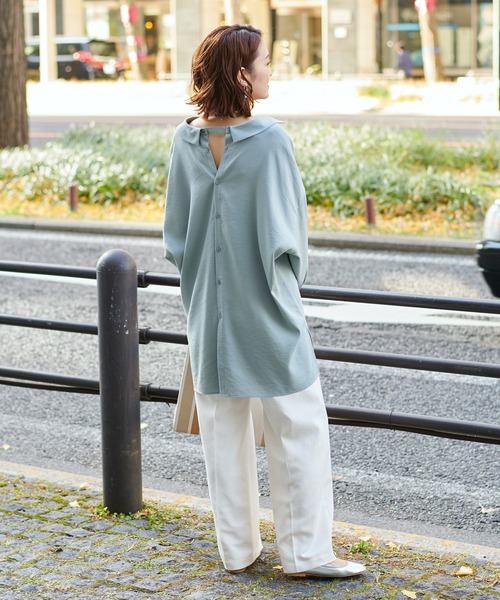 DouDou（ドゥドゥ）の「麻調合繊センプレパンツ（その他パンツ・レディース・オフホワイト/ミント/モカ/ピンク・38/36）」の18枚目の写真