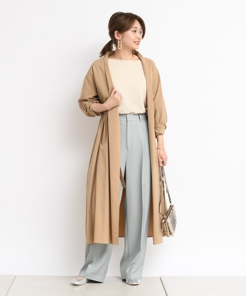 DouDou（ドゥドゥ）の「麻調合繊センプレパンツ（その他パンツ・レディース・オフホワイト/ミント/モカ/ピンク・38/36）」の9枚目の写真