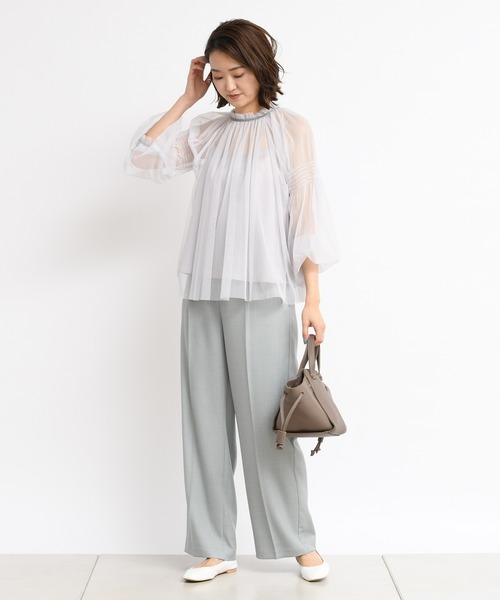 DouDou（ドゥドゥ）の「麻調合繊センプレパンツ（その他パンツ・レディース・オフホワイト/ミント/モカ/ピンク・38/36）」の10枚目の写真