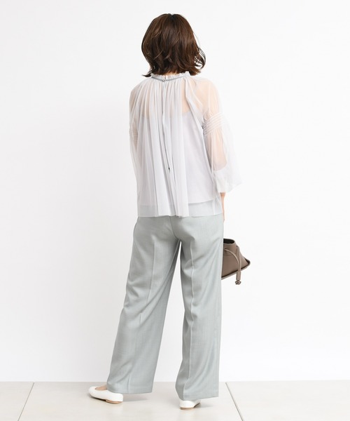 DouDou（ドゥドゥ）の「麻調合繊センプレパンツ（その他パンツ・レディース・オフホワイト/ミント/モカ/ピンク・38/36）」の21枚目の写真