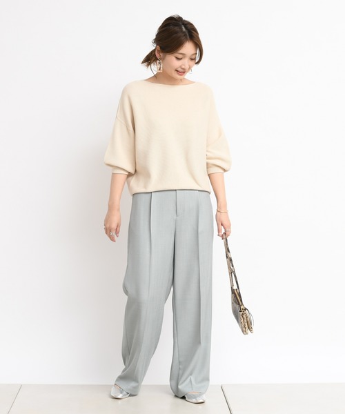 DouDou（ドゥドゥ）の「麻調合繊センプレパンツ（その他パンツ・レディース・オフホワイト/ミント/モカ/ピンク・38/36）」の12枚目の写真